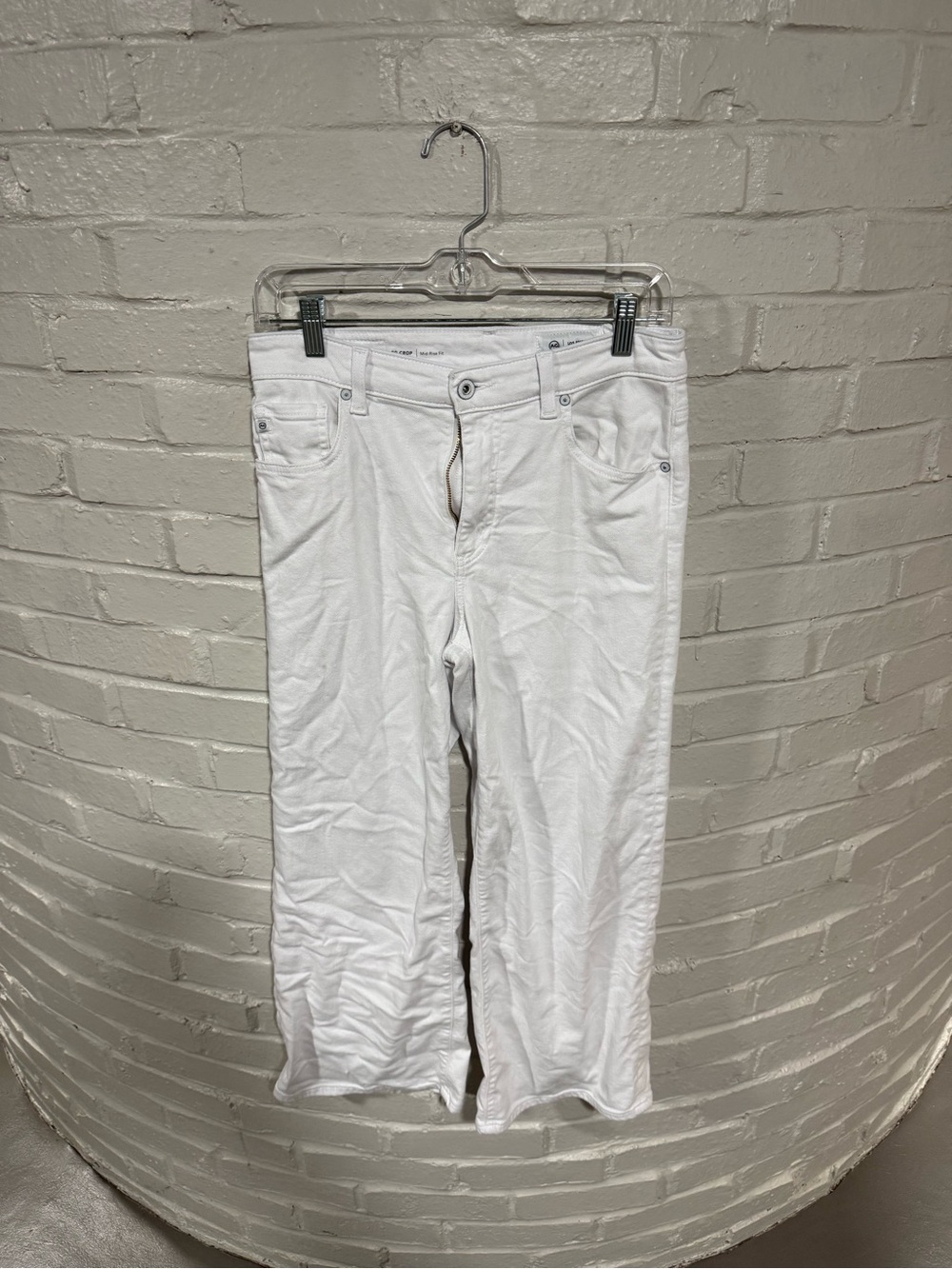 AG Adriano Goldschmied White Wide Leg Jeans